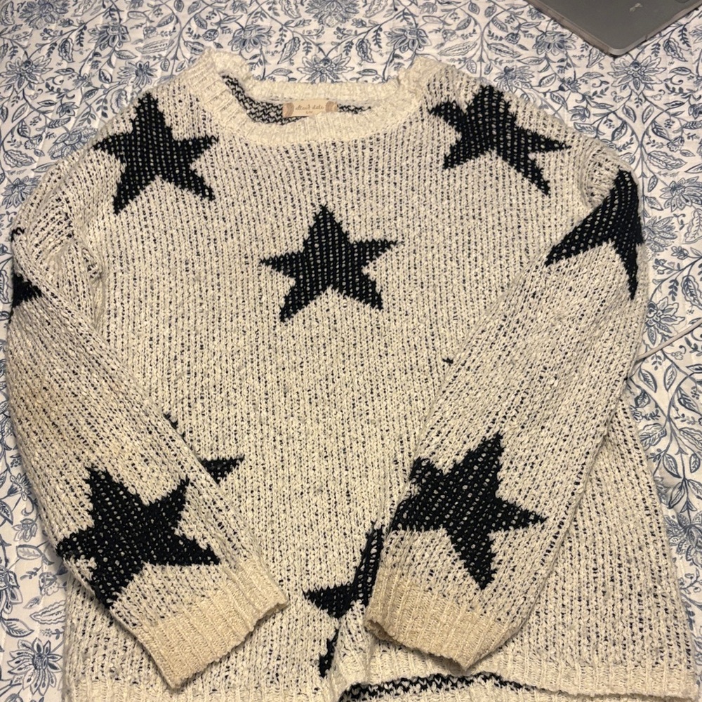 Altar'd State Cream and Black Knit Pullover
